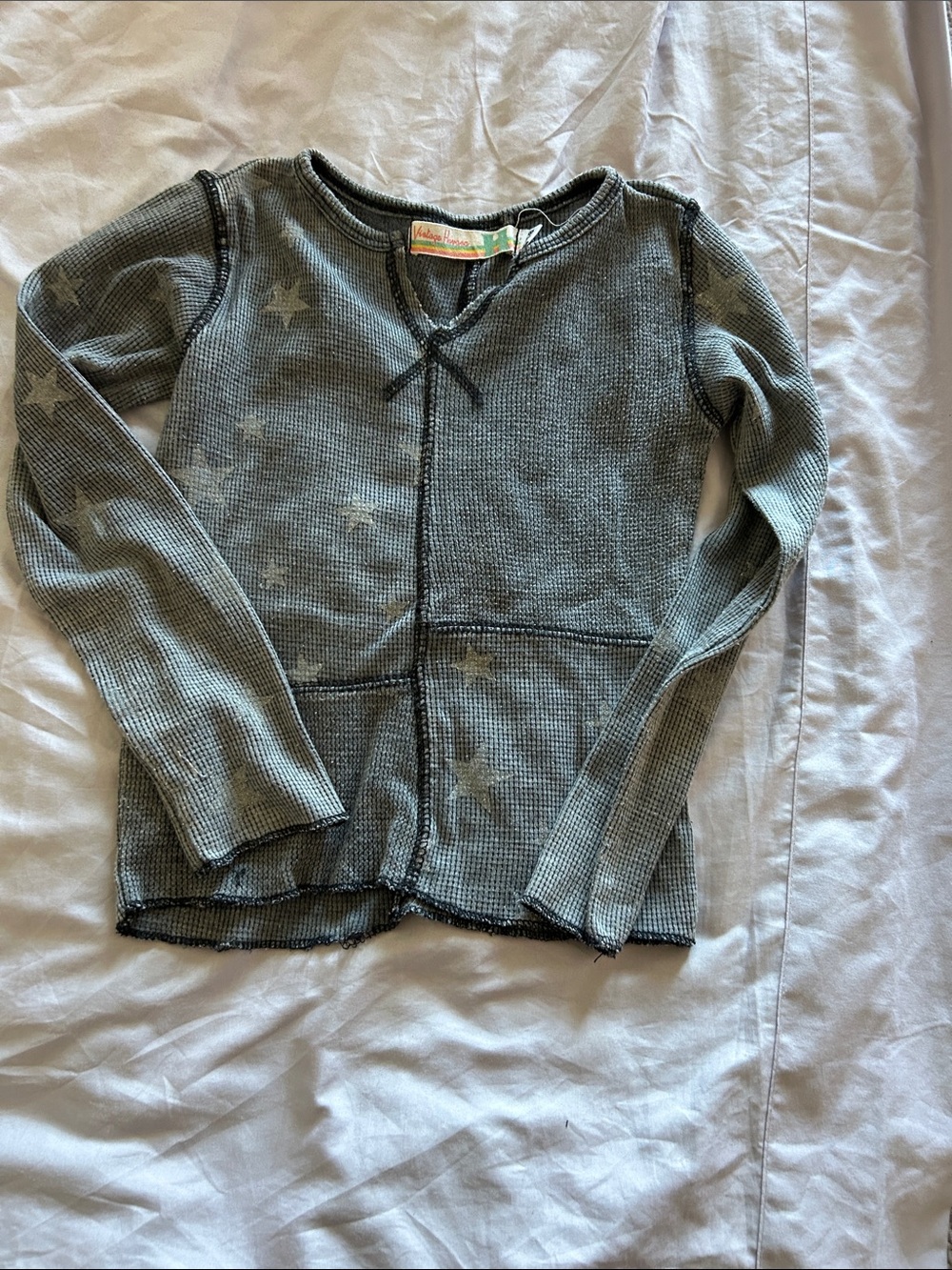 Vintage Havana Kids Long Sleeve Star Thermal Top - Gray
